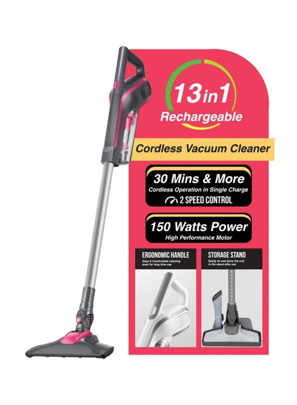 13 in-1 Cordless Rechargeable Vacuum Cleaner, 150W, Grey/Silver