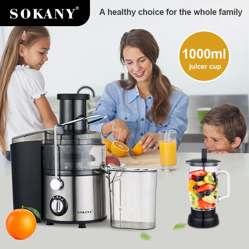 Sokany 4-in-1 Multi-Function Extractor Juicer Machine, 800W, Grey