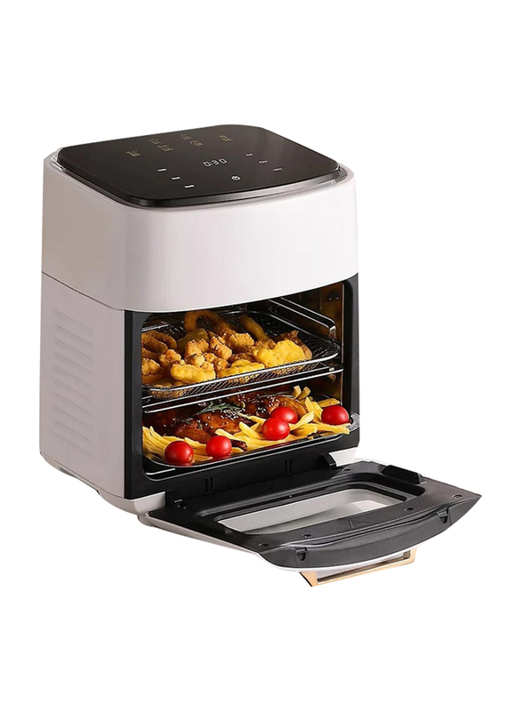 12L Touchscreen Air Fryer Oven with 10 Pre-Set Menus, 2400W, White