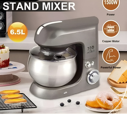 6.5L Powerful Stand Mixer with Bowl with 6-Speed, 1500W, Grey