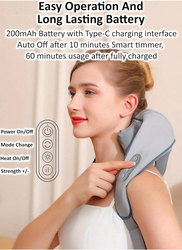 Neck and Shoulder Massager with Heat Therapy, Beige