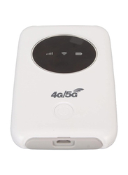 Portable Wireless 4G/5G Mobile Router with 300Mbps Speed and 3200mAh Battery, White