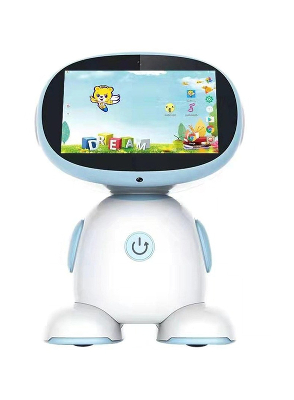 Children's Educational Learning Robot Toy with Voice Intercom, White/Blue