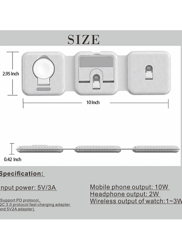 Magnetic 3-in-1 Foldable Charging Station for Apple Multiple Devices, Black