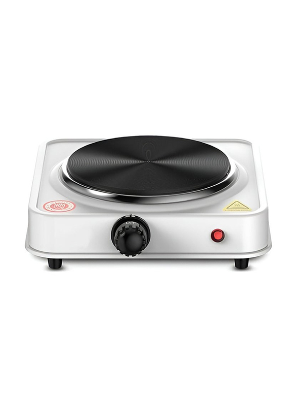 Portable Electric Burner Single Iron Hot Plate, 1500W, White