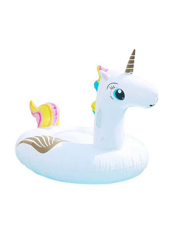 Inflatable Unicorn Pool Float, White