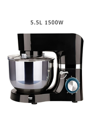 5.5L Stand Mixer with Bowl and 6-Speeds, 1500W, Black/Silver