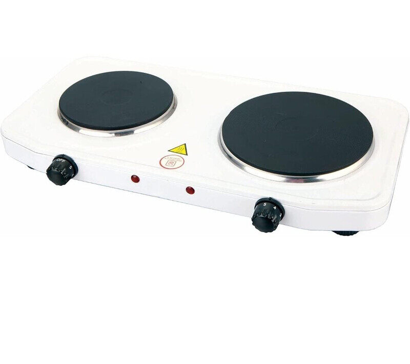 

Generic Double Hot Plate Electric Stove 2500W Portable Dual Burner Cooktop with Adjustable Temperature Control, Stainless Steel, Compact Design