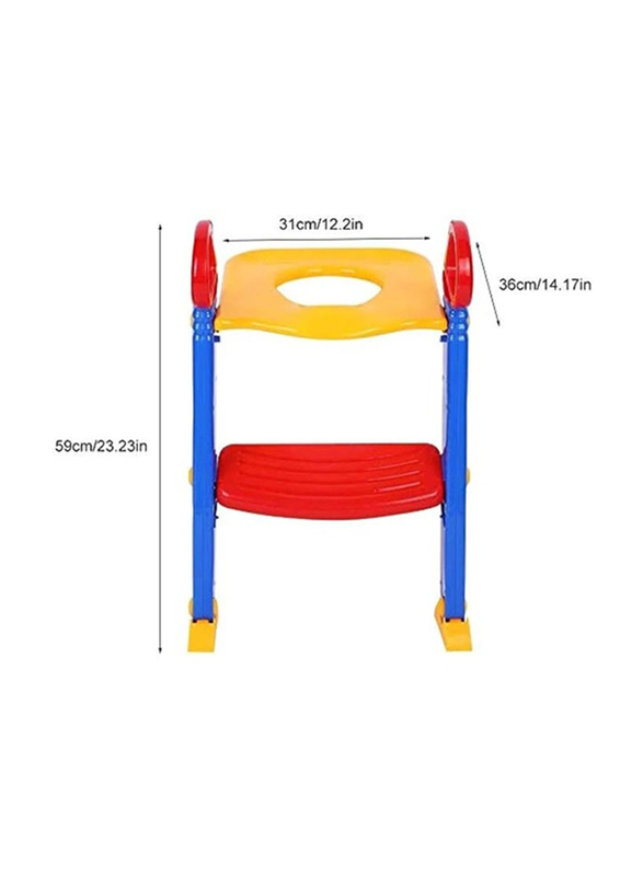 Potty Training Seat with Step Stool Ladder, Yellow/Blue