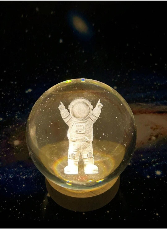 Astronaut 3D Crystal Light Ball, Clear/Brown