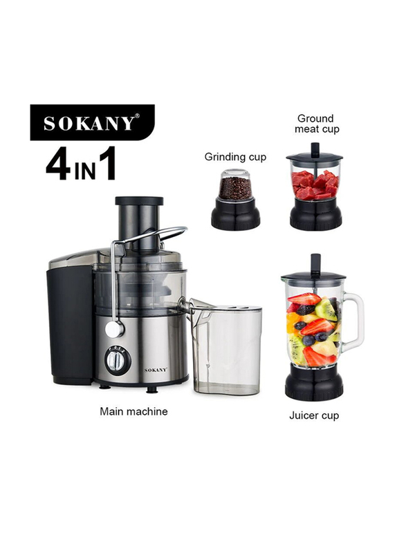 Sokany 4-in-1 Multi-Function Extractor Juicer Machine, 800W, Grey