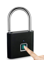 Fingerprint Padlock Waterproof Keyless Anti-Theft Security Digital Lock, Black