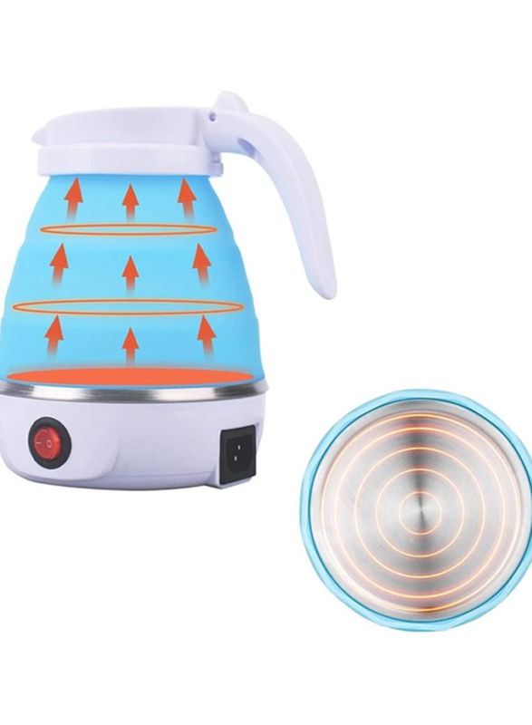 600ml Electric Portable Kettle, Blue/White