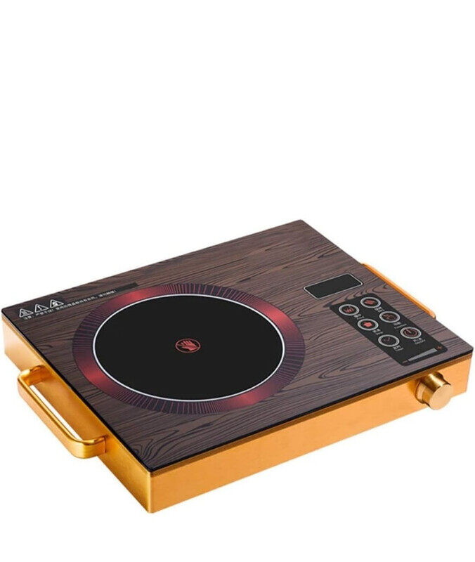 

Generic Infrared Cooker Single 2200W, Digital Display Temperature Adjustment, BBQ, Stir-Fry, Hot Pot Settings, Lightweight Design, Portable, Child Lock Gold A