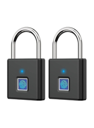 Fingerprint Padlock Waterproof Keyless Anti-Theft Security Digital Lock, Black