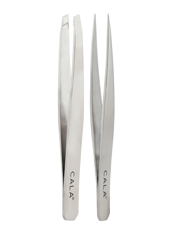 Cala Tweezer Duo Point & Slant for Men, Silver