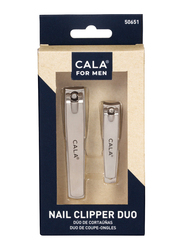 Cala Mens Nail Clipper Duo for Men, Silver