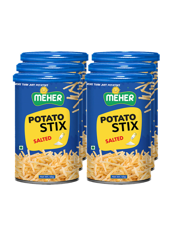 Meher Salted Potato Stix, 6 x 45g