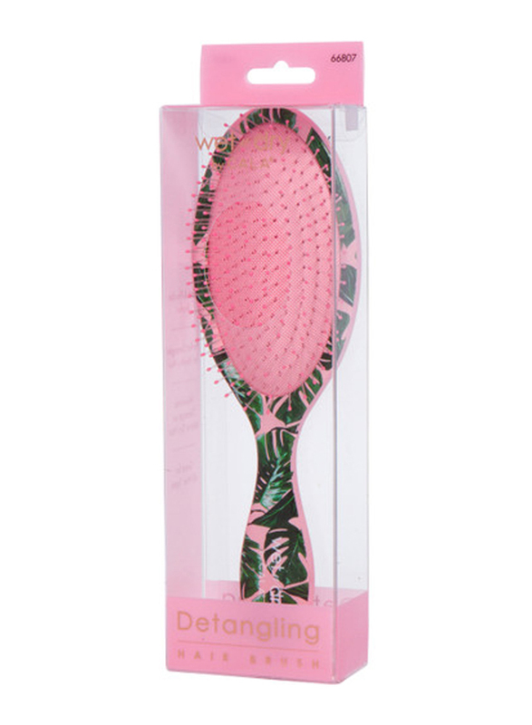 Cala Wet-N-Dry Detangling Tropical Palm Hair Brush, 66807, Multicolour