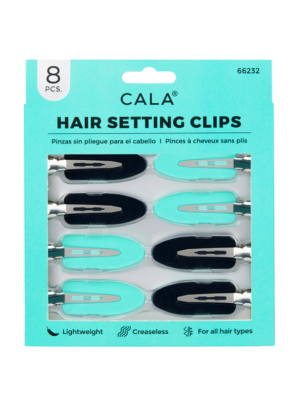 Cala Duck Hair Clip Set, 8 Pieces, Mint/Black