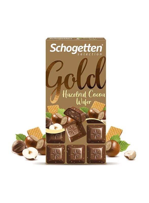 

Schogetten Gold Hazelnut Cocoa Wafer Chocolate, 100g