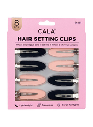 Cala Hair Setting Clips, 8 Pieces, Black/Pink