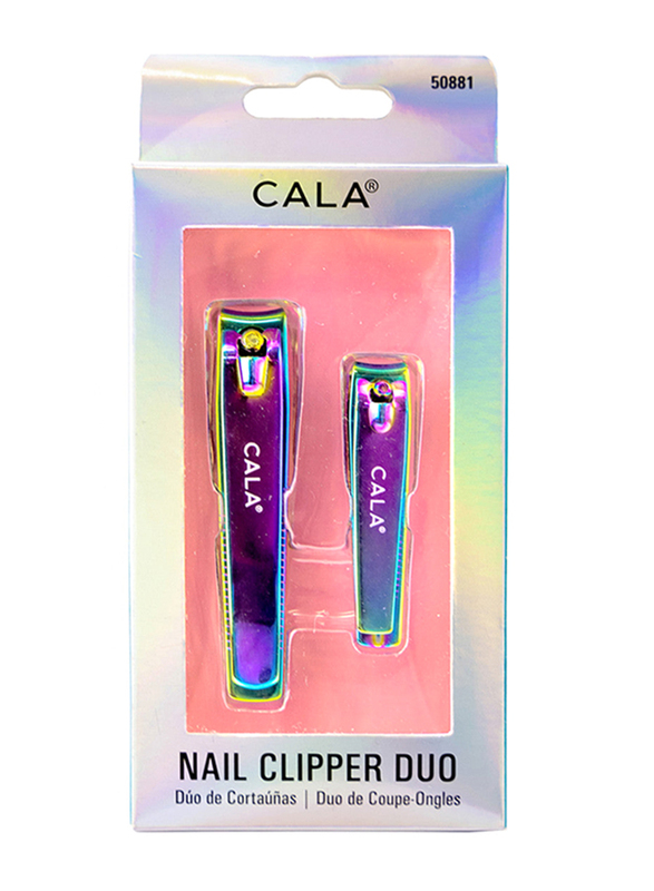 Cala Iridescent Nail Clipper Duo, Silver