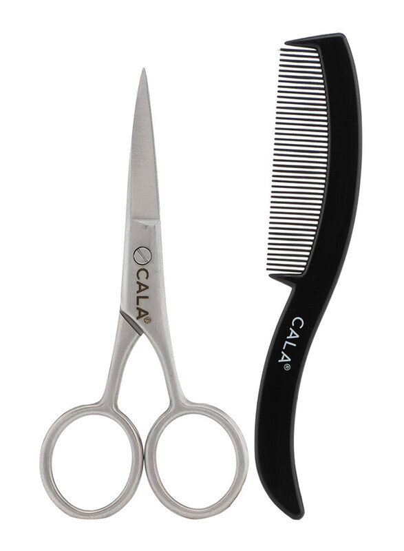 

Cala Men's Mustache Scissors & Comb, 50654, 2 Pieces