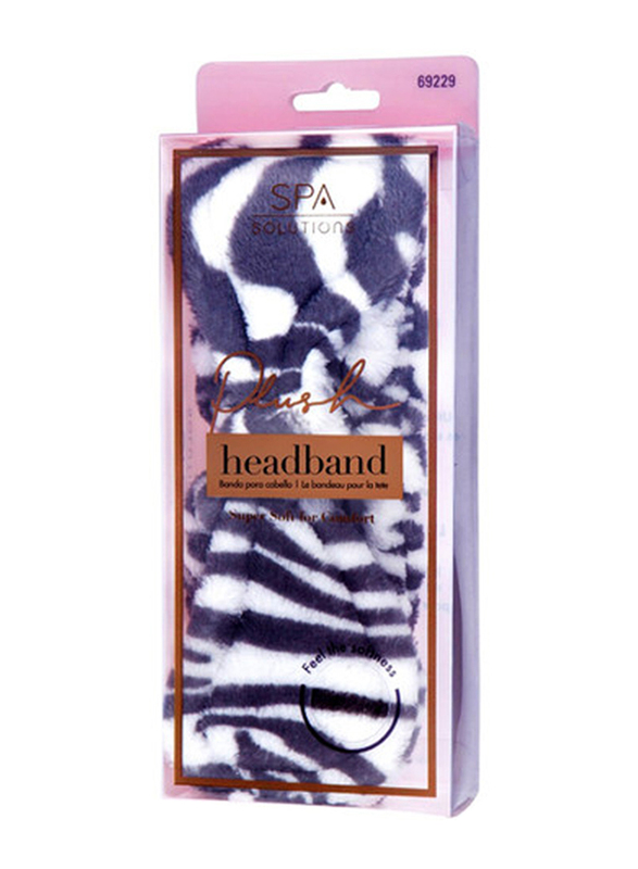 Cala Plush Zebra Headband, 69229, White/Black