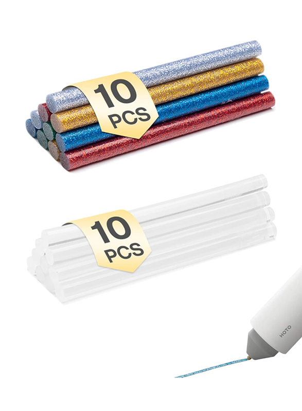 Hoto Replacement Hot Glue Sticks, 20 Pieces, Multicolour