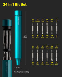 Hoto 24-in-1 Multi Bit Mini Screwdriver Set, QWLSD004G, Dark Turquoise