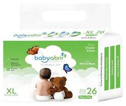 Baby Abrir Diaper Pants (XL) 26pcs, 12kg to 17kg ; Soft and Feather Touch, Flexible Fit