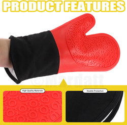 2-Piece Silicone Oven Mitts, Non-Slip Heat Resistant, Orange