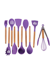 11-Piece Silicone Kitchen Utensils Set, Non-Toxic Heat Resistant, Purple