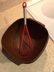 1-Piece Kitchen Stuff & Beyond Silicone Whisk with Stainless Steel Handle, Red