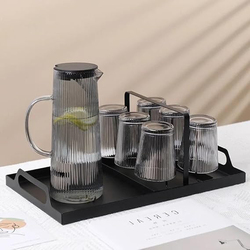 Tea Kahwa & Coffee Kettle with 6 Cups Pot Set, DMC002TH, Transparent