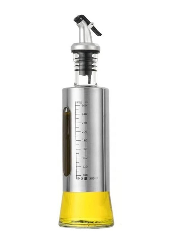 300ml Stainless Steel Kitchen Glass Oil Bottle, 885-348, White