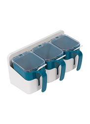 Multi Function Compartment Kitchen Dry Seasoning Storage Box, 3 Pieces, Multicolour