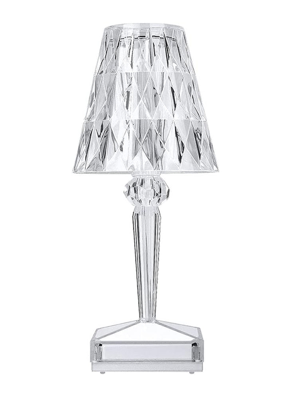 Crystal Touch Control Small Table Lamp-3 Colour Changing Decorative Lighting Led Atmosphere Desk Lights, Clear