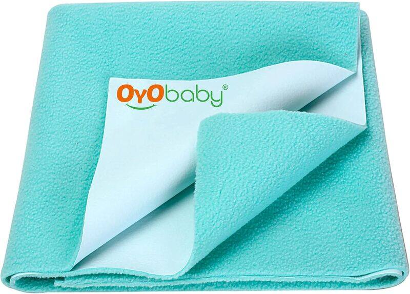 

OYO BABY Waterproof Quick Dry Sheet for Baby Bed Pad Baby Bed Protector Sheet for Toddler Children Medium 100cm x 70cm, Sea Green