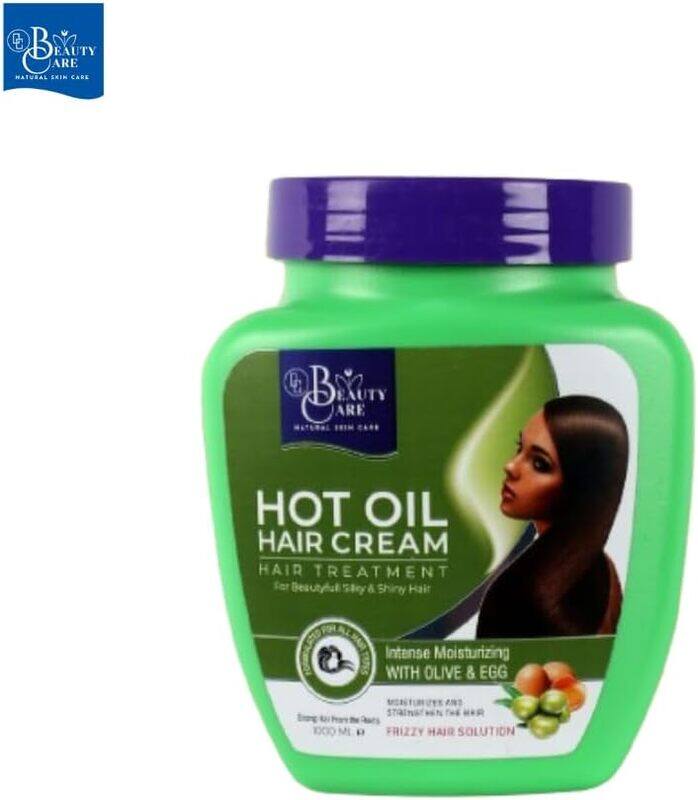 

GC Beauty Care Hot Oil Hair Cream Olive & Egg 1000ml Intense Moisturizing Formula Frizz Control with Olive & Egg for All Hair Types