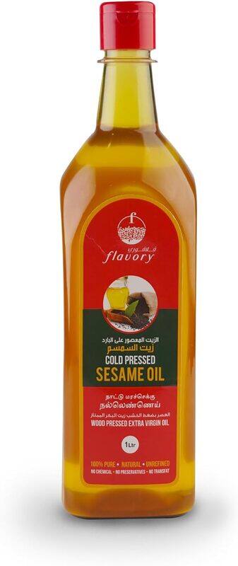 

Flavory Cold Pressed Sesame Oil, Pure & Natural Oil for Cooking and Skin Care, 1 Litre