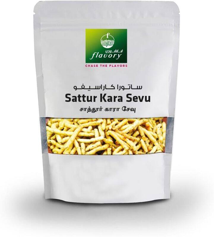 

Flavory Sattur Spicy (Kara Sevu), Traditional South Indian Snack Made with Rice Flour, Gram Flour & Spices, Crispy & Savory, 100g