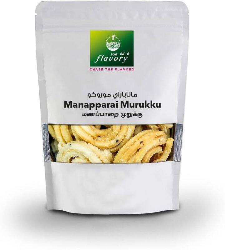 

Flavory Manapparai (Rice) Murukku, Traditional South Indian Snack Made with Rice Flour & Spices, Crispy & Savory, 100g