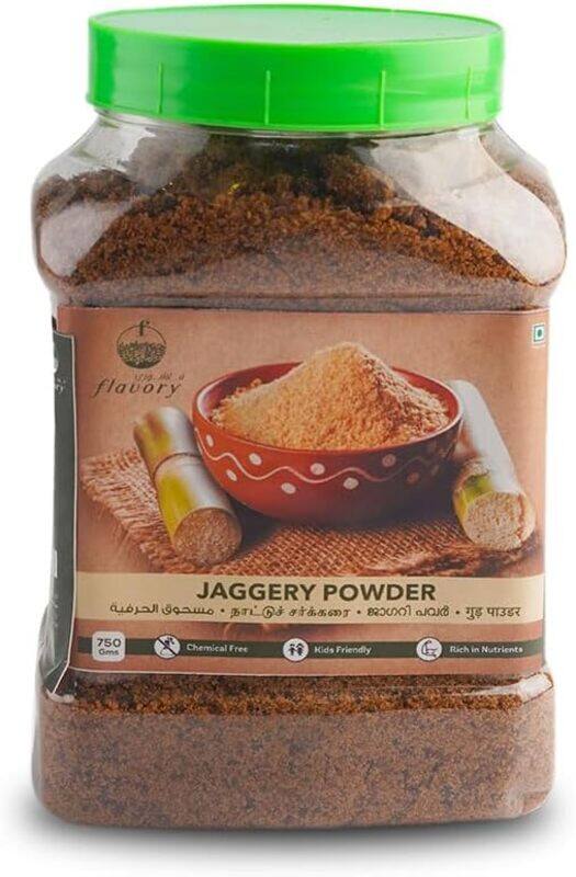 

Flavory Jaggery Powder (Nattu Sarkarai), Pure & Natural Sweetener, 750g Jar