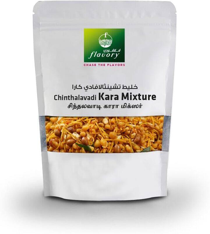 

Flavory Spicy (Kara) Mixture, Traditional South Indian Snack Made with Mixed Lentils, Nuts & Spices, Crispy & Flavorful, 100g
