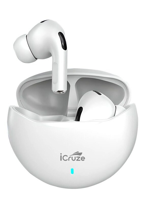 

iCruze HaloBuds Wireless Earbuds, Bluetooth 5.3 Earphones with 36H Playtime, 50ms Low Latency, Quad Mic ENC, Ergonomic Design with 13mm Dynamic Driver