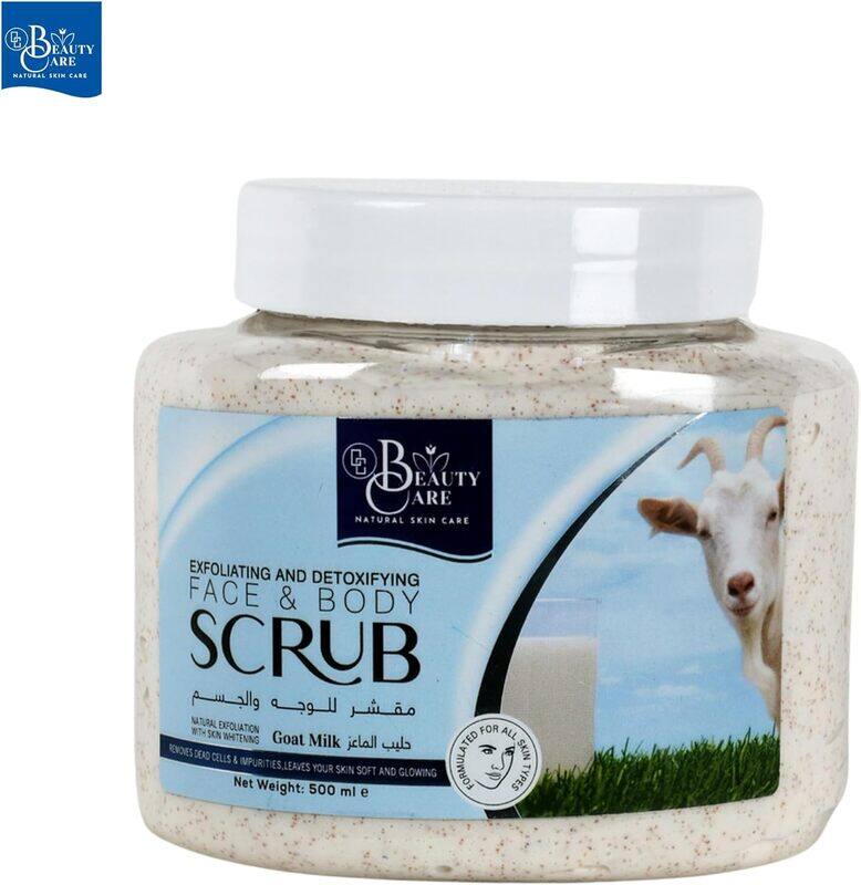 

GC Beauty Care Exfoliating & Detoxifying Face & Body Scrub Goat Milk 500ml For All Skin Types Gently Exfoliates & Detoxifies for Smooth, Healthy Skin