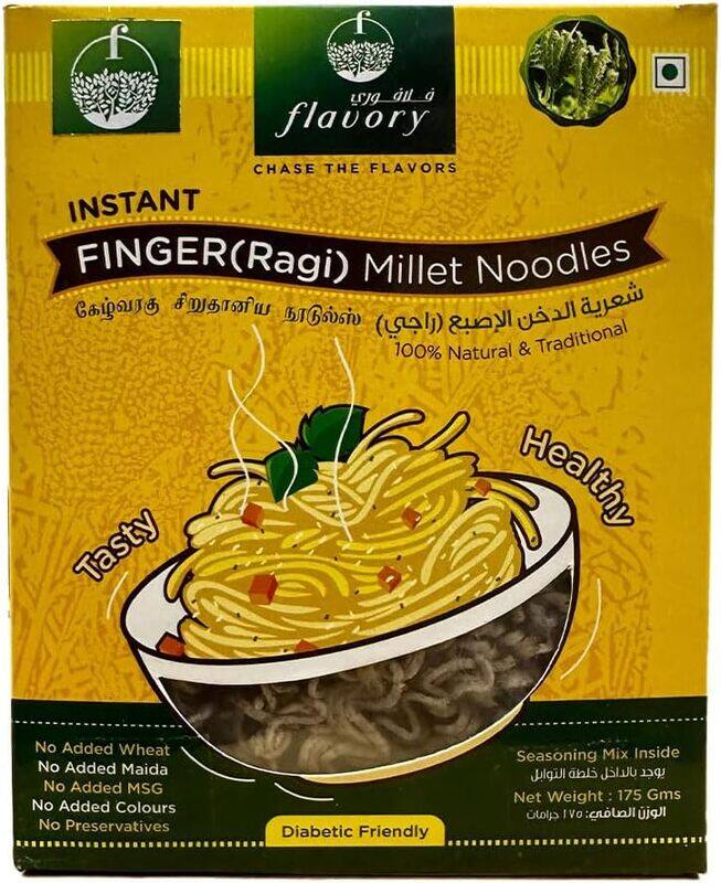 

Flavory Ragi (Finger) Millet Noodles, Healthy Yet Easy to Prepare, Gluten-Free & Nutrient-Rich, High in Fiber & Protein, 175g