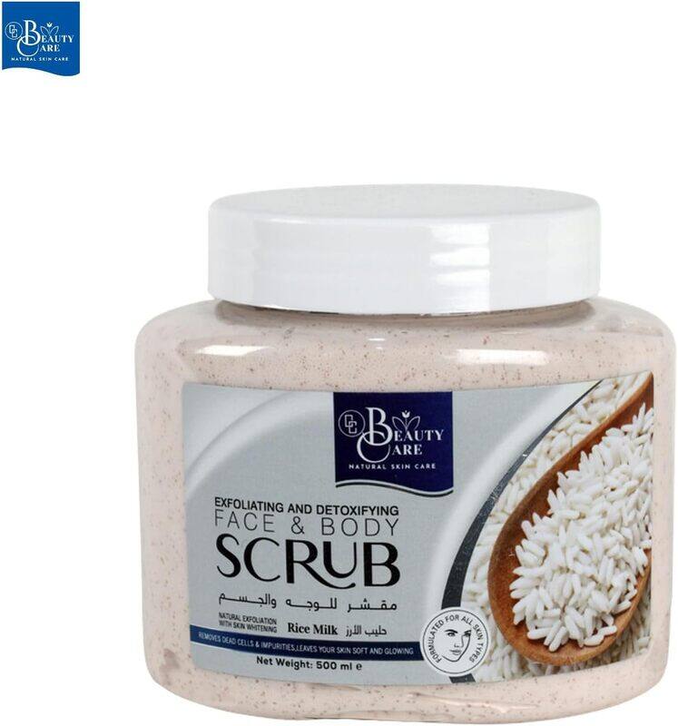 

GC Beauty Care Exfoliating & Detoxifying Face & Body Scrub Rice Milk 500ml For All Skin Types Natural Exfoliation & Skin Whitening